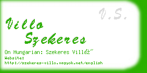 villo szekeres business card